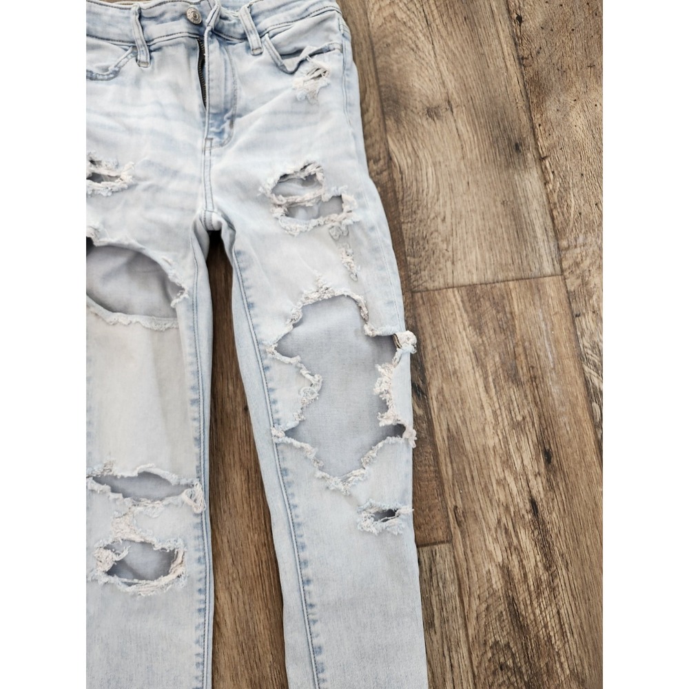 American Eagle Jeans Next Level Stretch 26 x 26 Jegging Distressed Destroyed - Picture 6 of 16